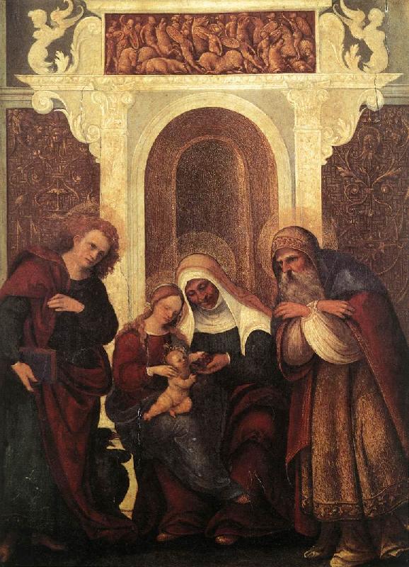 MAZZOLINO, Ludovico Madonna and Child with Saints gw Germany oil painting art